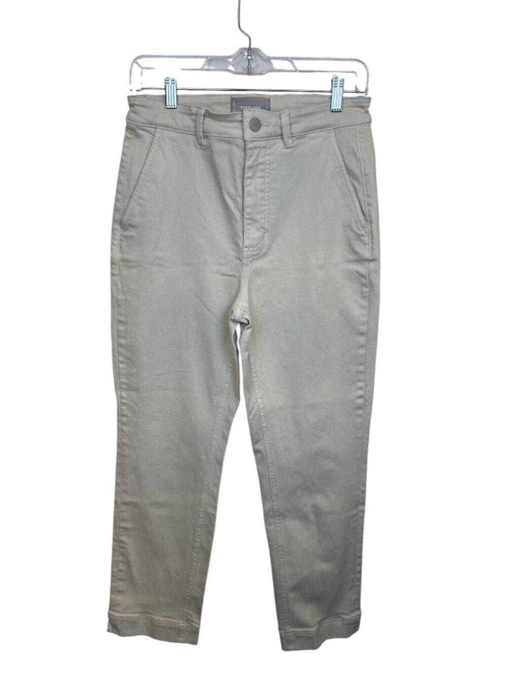 Everlane Cropped Slim Beige Pants Women's 6 Regular Fit Minimalist Stretch